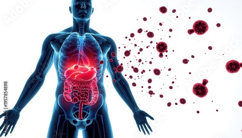 Wallpaper Mural Anatomy Study: Medical Illustration of Human Body's Internal Organs and Biological Forms in detail Torontodigital.ca