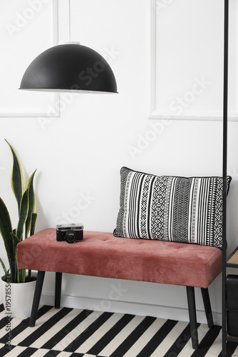 Soft bench with photo camer...