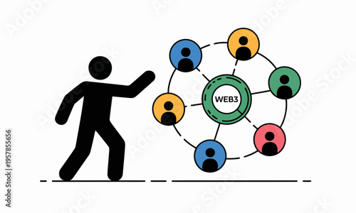 Web3 decentralized social network and user community concept