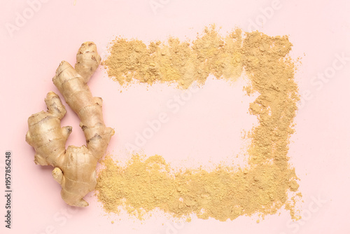 Frame made of fresh ginger ...