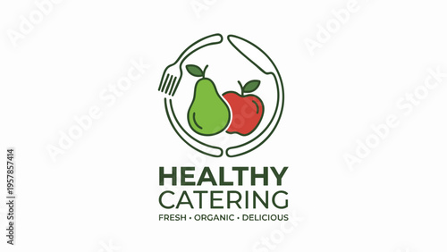 Healthy Catering Logo Design, Fresh Organic Food Business Branding