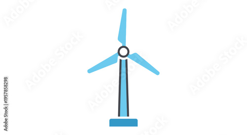 Modern Wind Turbine Icon - Renewable Energy Source