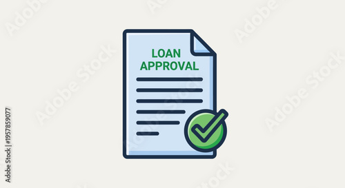 Loan Approval Document with Checkmark Icon - Business Finance Concept