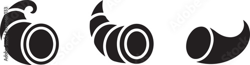 Abstract horns of plenty symbols representing abundance prosperity and good fortune in artistic stylized forms