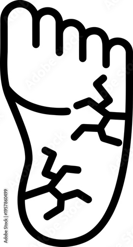 Cracked dry foot skin.