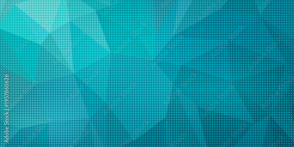 Obraz premium Turquoise Abstract Geometric Dotted Digital Background With Gradient Grid Texture For Technology Designs