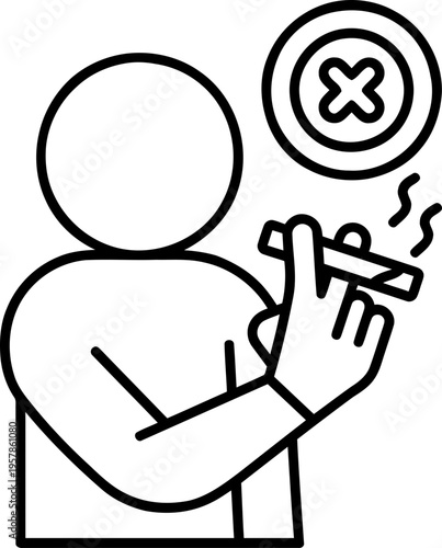 Man Smoking Cigarette Refusal.