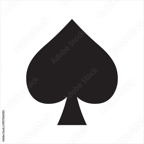 Playing card spade suit flat icon for apps and websites