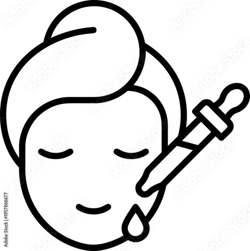 Woman with face serum drop.