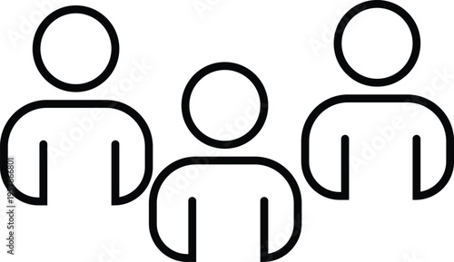 Art & Illustration, User team icon representing group of people or business community