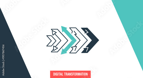 Digital Transformation Concept: Arrows Showing Progress and Change
