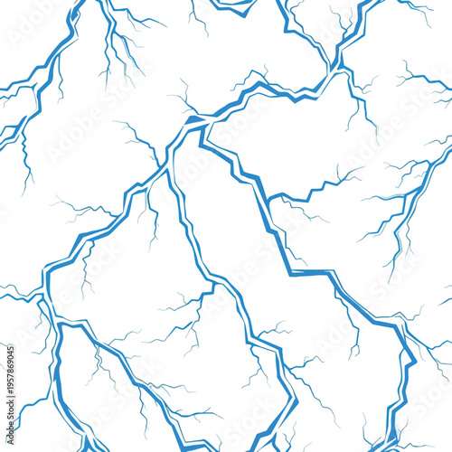 Abstract blue lightning bolts on white background