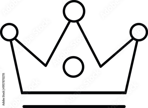 Art & Illustration, Royal crown icon for king or queen. Luxury, authority and premium quality symbol in outline style.