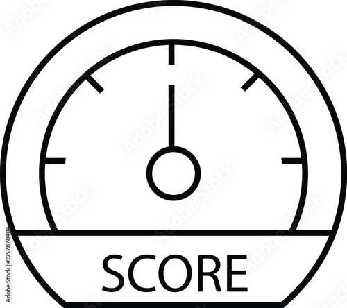 Art & Illustration, Score meter icon for performance gauge and credit rating measurement indicator