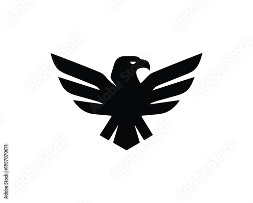 Eagle spreading wings minimalist silhouette aviation branding mark