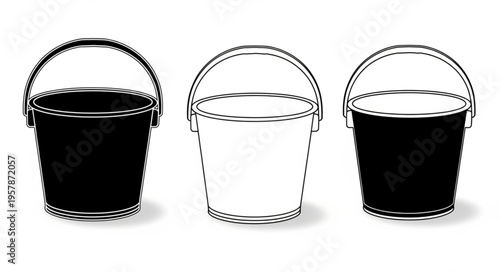 Three Buckets - One Full, One Empty, One Half-Full.