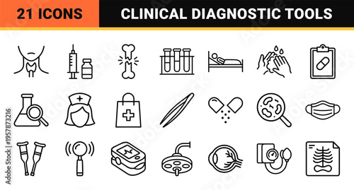 Healthcare and Medical Diagnostics Minimalist Monoline Geometric Line Art for Digital Health Interfaces and Clinical Documentation Software