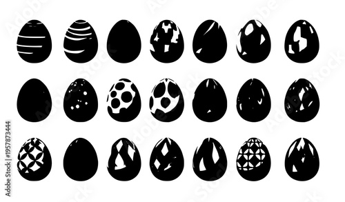 Decorative Easter eggs with abstract pattern ornaments spring holiday vector collection