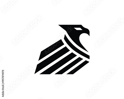 Eagle abstract emblem geometric wings minimalist corporate vector logo
