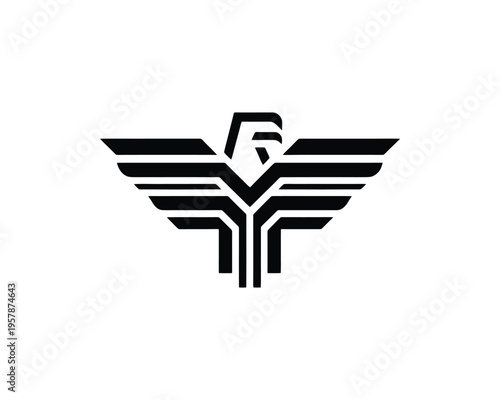 Eagle abstract geometric wings minimalist corporate vector logo