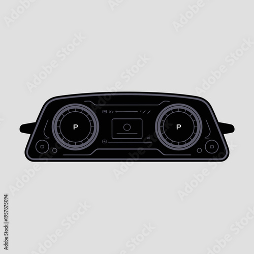 Car dashboard vector illustration on white background speedometer tachometer gauge