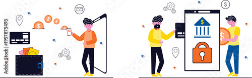 Modern digital payments and financial security through mobile banking applications