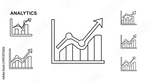 Line graph with rising arrow trend.