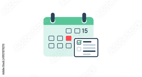 Calendar and Checklist Icon: Planning, Scheduling, and Task Management