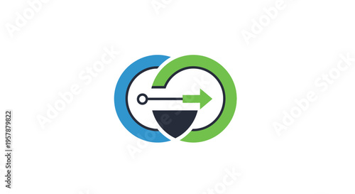 Data Security Flow Logo Icon Design