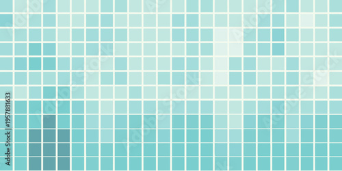 Abstract mosaic pattern with varying shades of teal and white