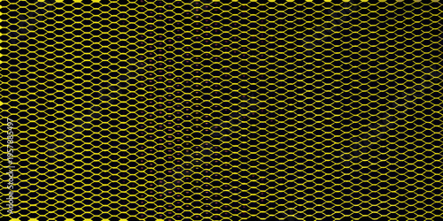 A close up view of a dark background with a yellow honeycomb pattern