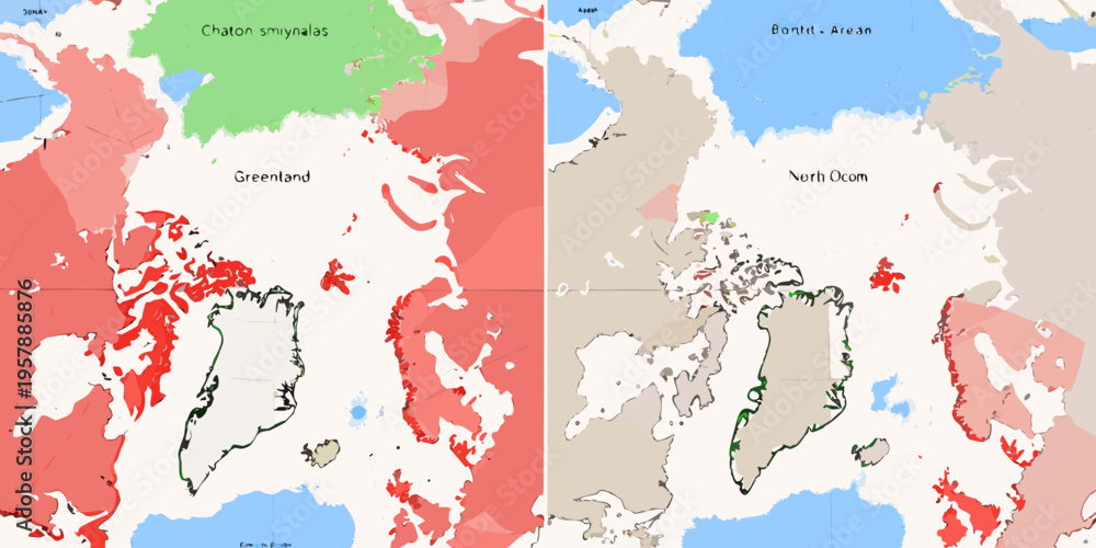 Fototapeta premium Paleogeographic reconstruction of greenland during the pliocene epoch