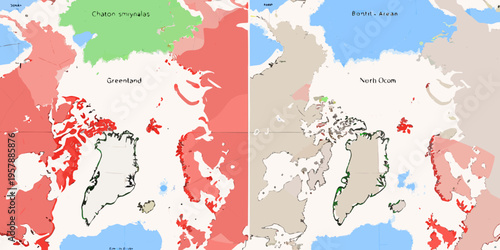 Paleogeographic reconstruction of greenland during the pliocene epoch