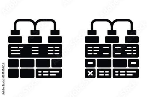 Network server racks icon set vector