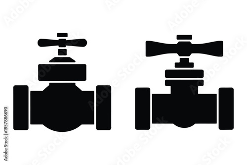 Water valves icon set vector