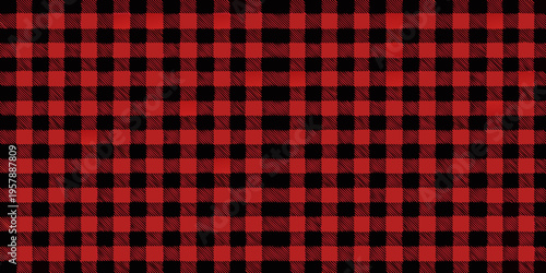 Seamless red and black checkered pattern fills the entire frame