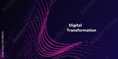 Fotografía Abstract digital transformation background with flowing particle streams