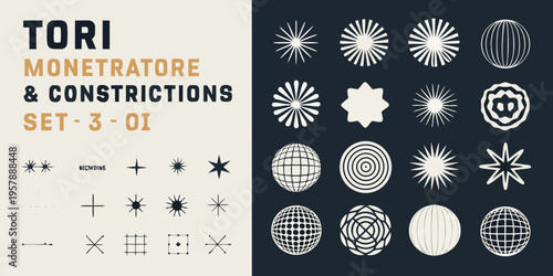 Tori monetratore constrictions set 3 oi abstract geometric design elements