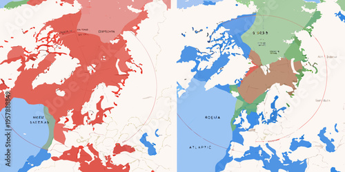 Historical map depicting early medieval tribal areas of northern europe