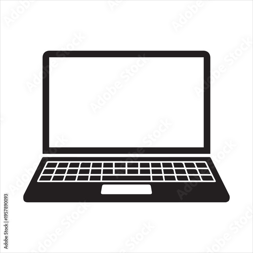 Laptop computer or notebook computer flat icon for apps and websites