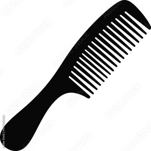 Vector wide tooth black comb illustration for hair styling and grooming needs