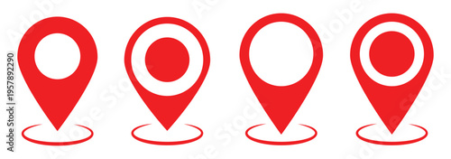 Map Location Pin Icon for Navigation, Destination, GPS, and Geographic Tracking - Vector Illustration