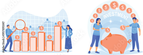 Illustrating investment growth and financial planning through visual metaphors