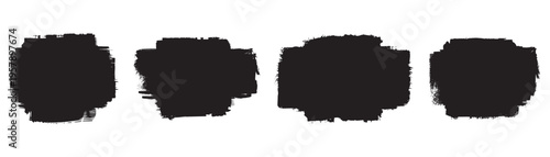 Silhouette of four symmetrical ink blots on white background