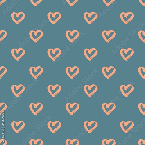 Seamless pattern with hand drawn heart doodle for decorative print, wrapping paper, greeting cards and fabric