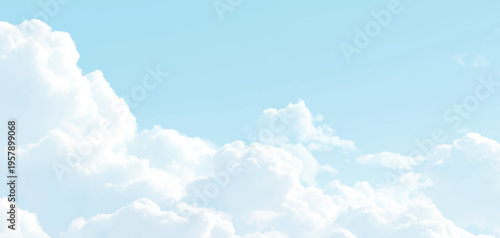 White cumulus clouds formation in blue sky sky beautiful blue and white texture background. blue sky with cloud