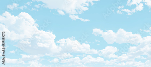 White cumulus clouds formation in blue sky sky beautiful blue and white texture background. blue sky with cloud