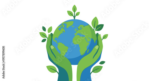 Hands cradling the earth a symbol of environmental protection