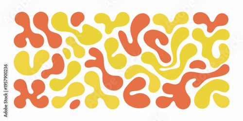 Abstract pattern of organic shapes in yellow and orange hues