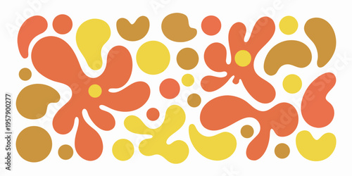 Abstract pattern of organic shapes in warm autumnal colors
